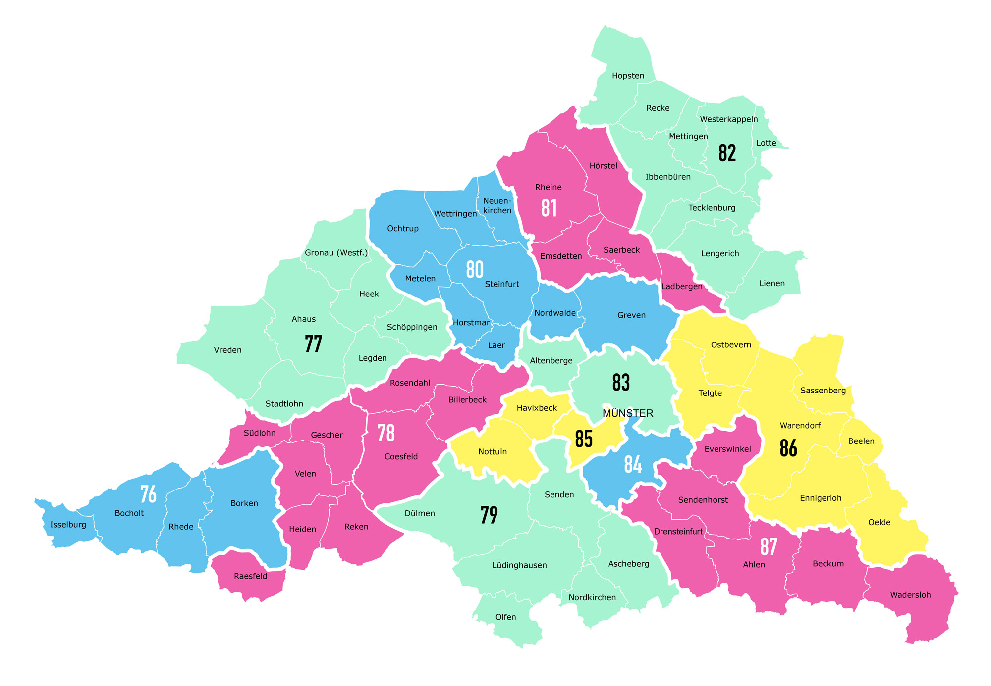 Wahlkreiskarte Münsterland