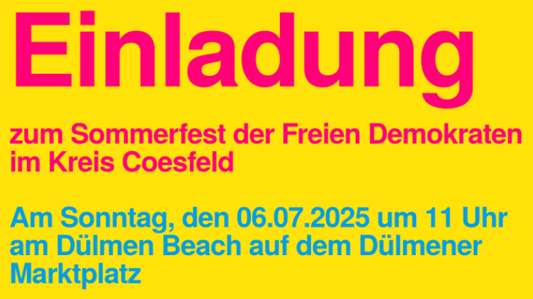 Einladung zum Sommerfest der Freien Demokraten im Kreis Coesfeld