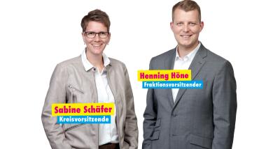 FDP-Spitzenkandidaten zum Kreistag: Sabine Schäfer und Henning Höne.